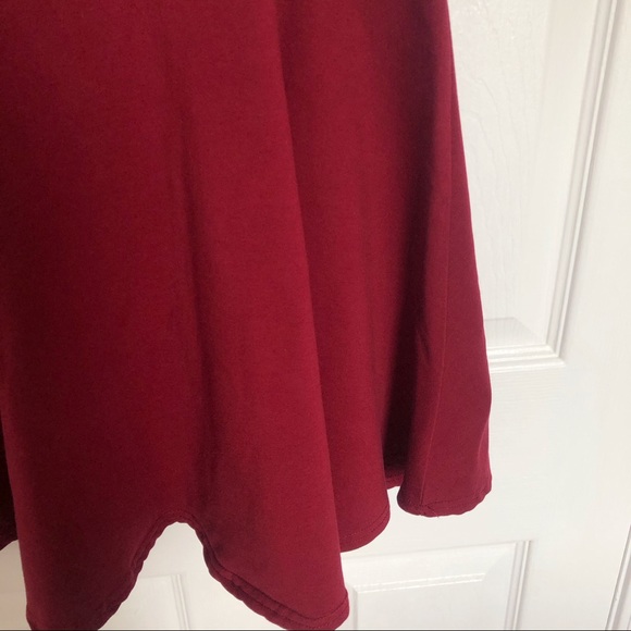 Red Burgundy Skater Dress - Picture 6 of 7